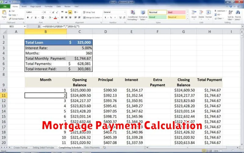 Mortgage Payment Calculation